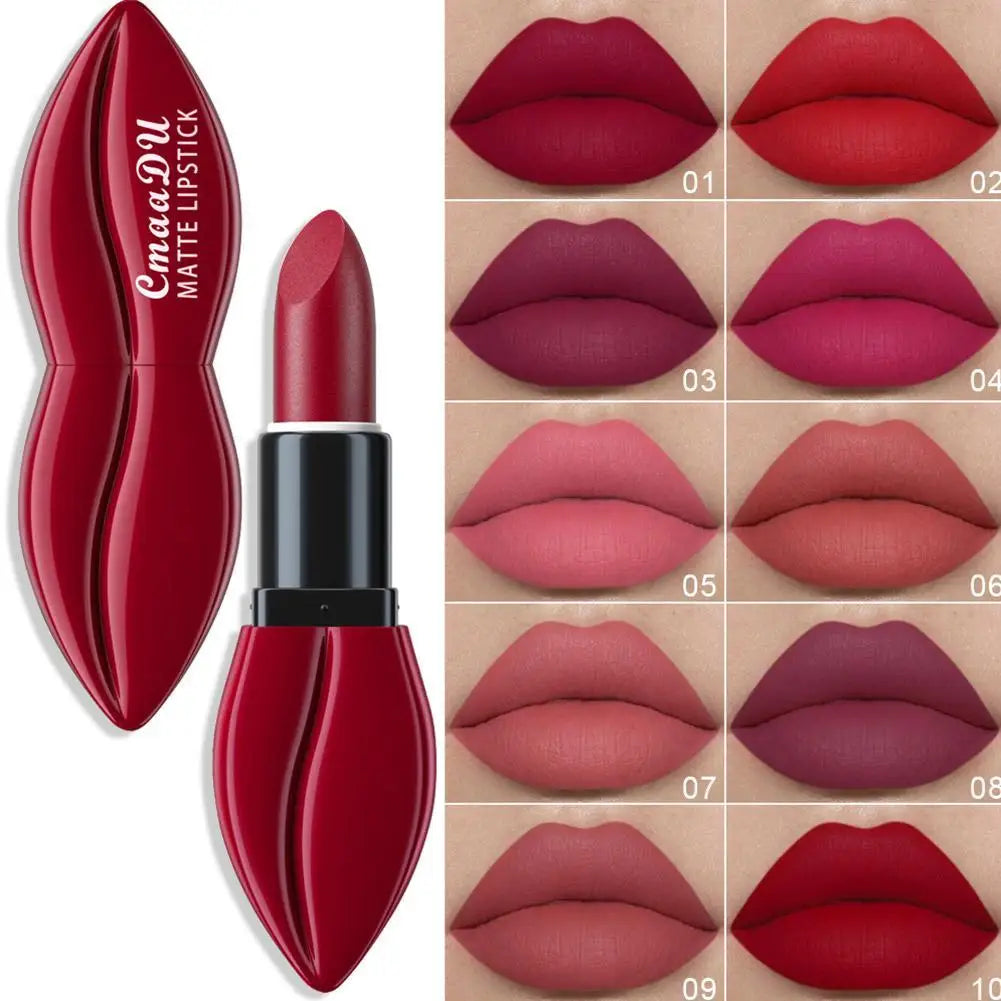 Rouge à Lèvres Mat Velours –Fashion – 10 Couleurs Intenses, Longue Tenue