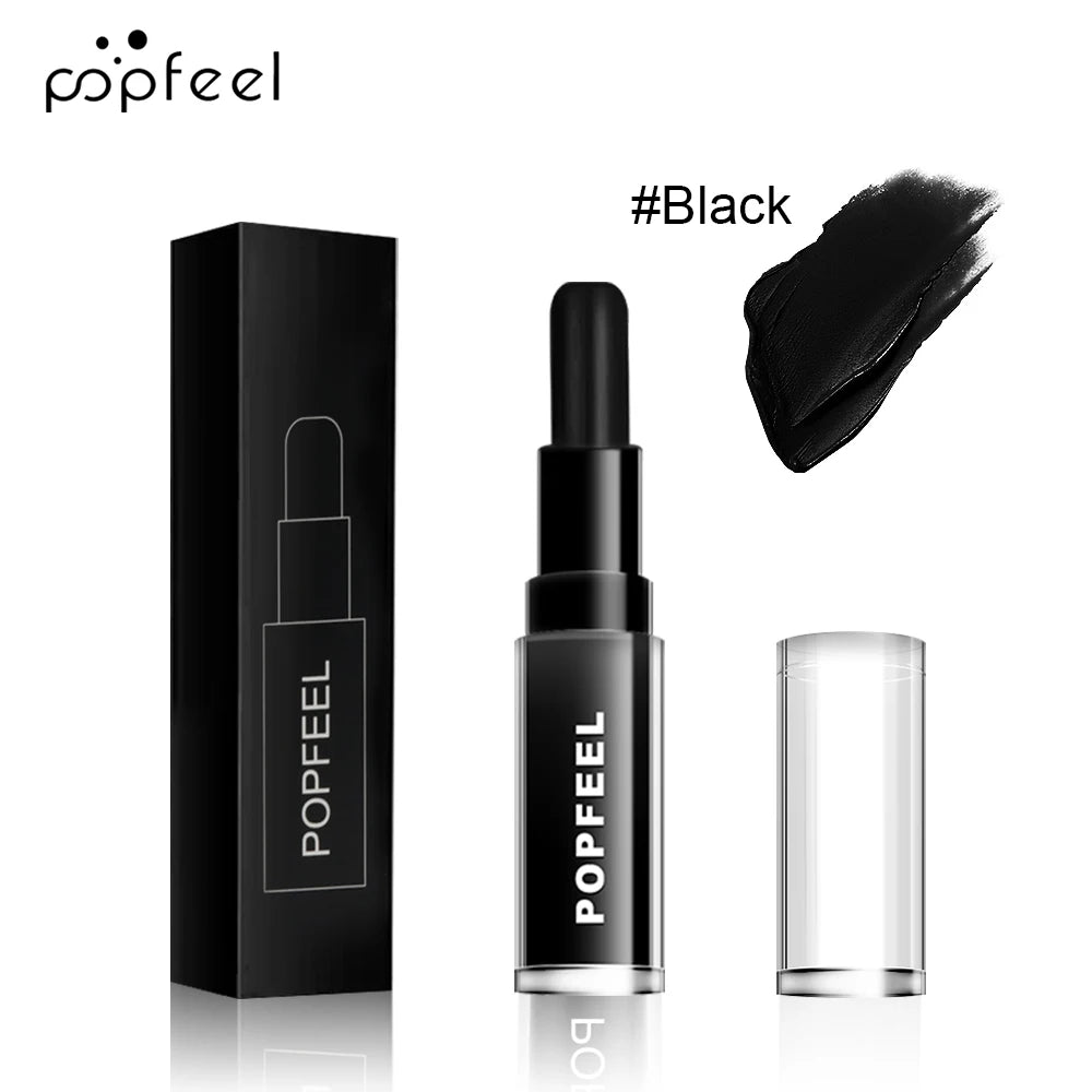 POPFEEL Kit Maquillage Lèvres Hallowmas – Rouge à Lèvres Noir + Gloss Noir Mat Longue Tenue